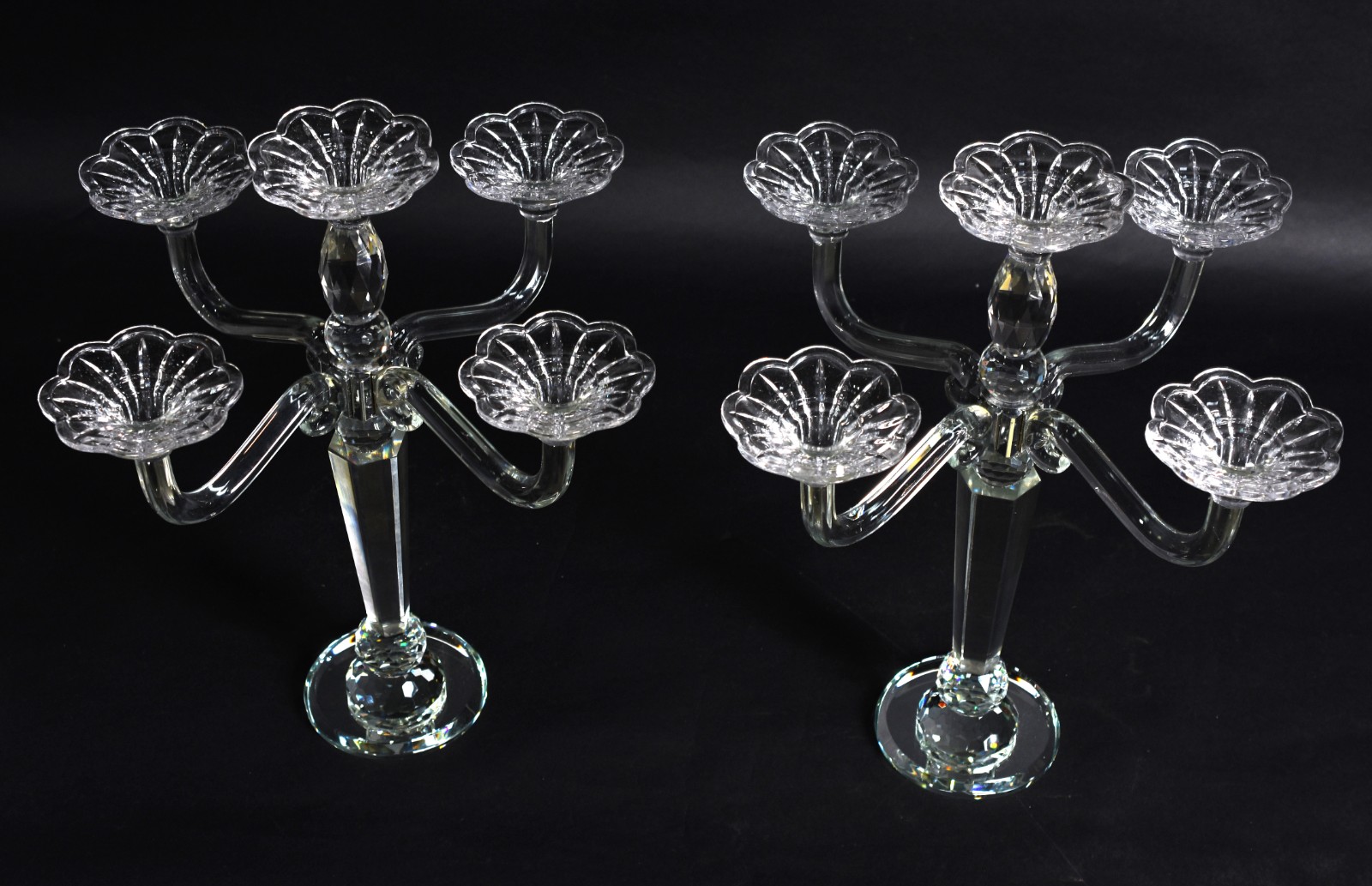 Par de candelabros de cristal para 5 velas cada. - foto 2 de 3