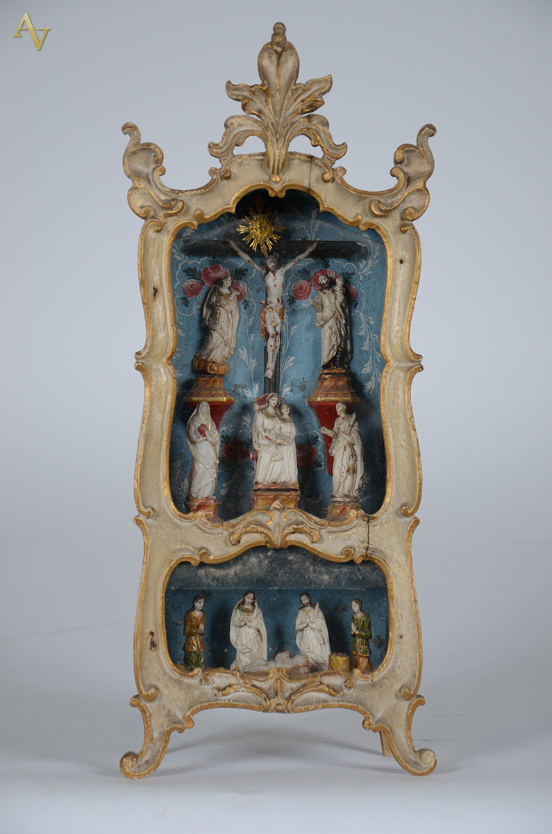 Oratório de Lapinha Dom José, com imagens de pedra sabão, Séc.XVIII... - foto 1 de 2
