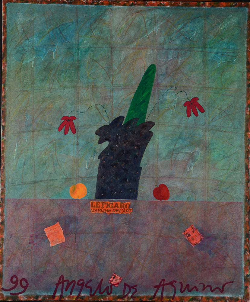 ANGELO DE AQUINO - Maçã e laranja, 1999 - colagem s/ tela - 1,00x... - foto 1 de 2