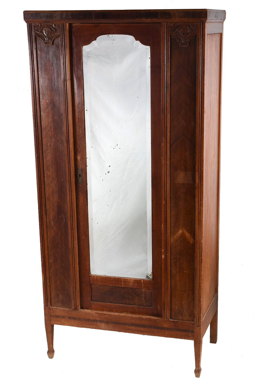 Armário de madeira nobre com porta central com espelho de cristal... - foto 1 de 3