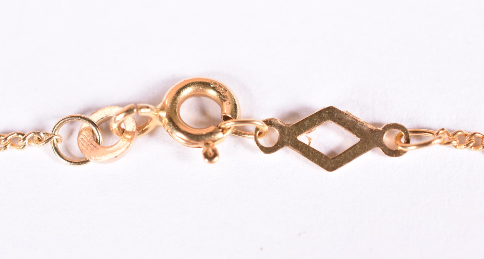 Pulseira em ouro 18 k, corrente, apresenta detalhes em turquesa (Por... - foto 3 de 4