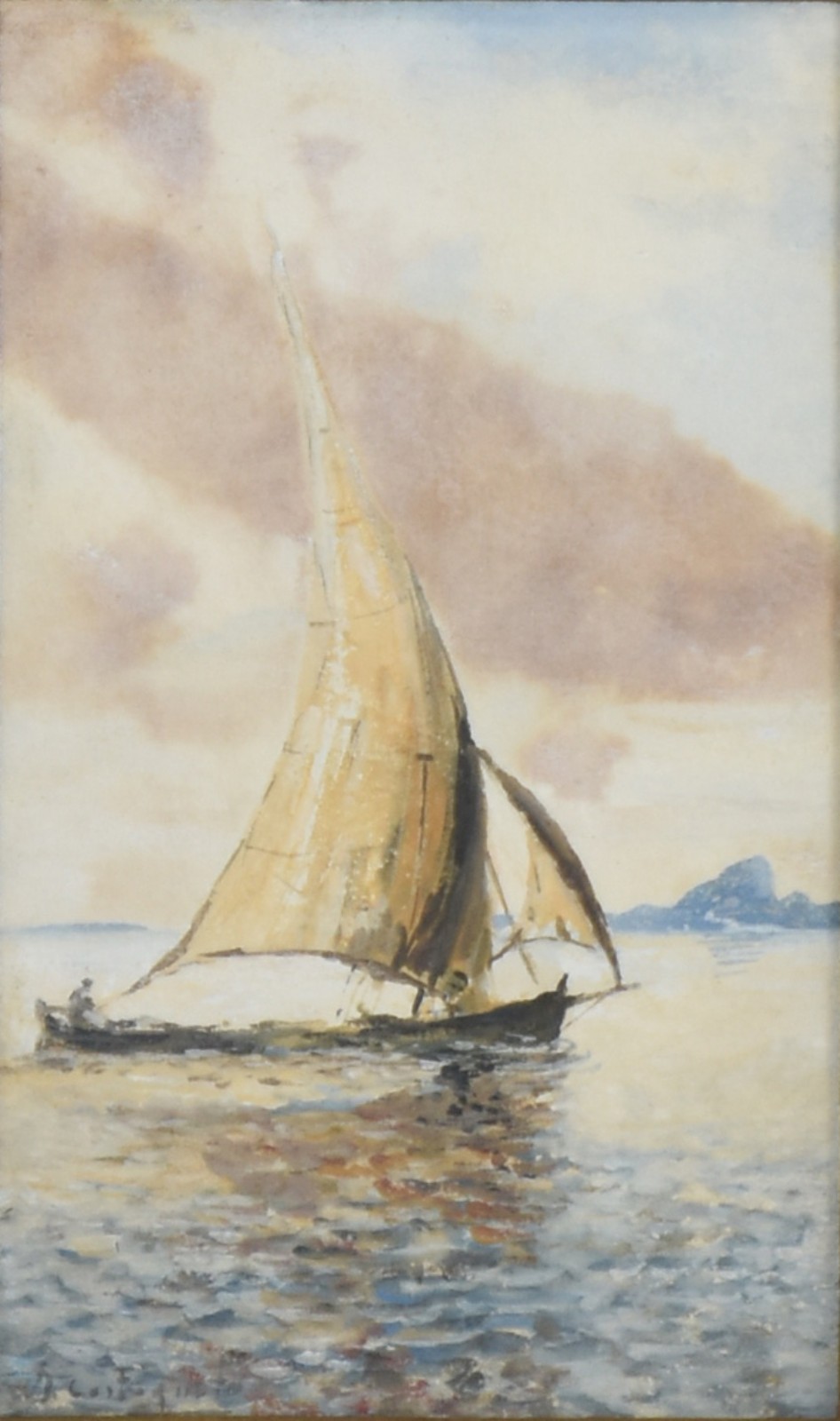 Castagneto (1851-1900), Marinha Com Pão de Açúcar o Fundo - foto 1 de 4