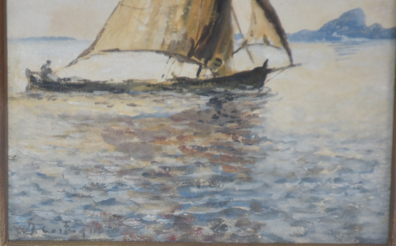 Castagneto (1851-1900), Marinha Com Pão de Açúcar o Fundo - foto 3 de 4