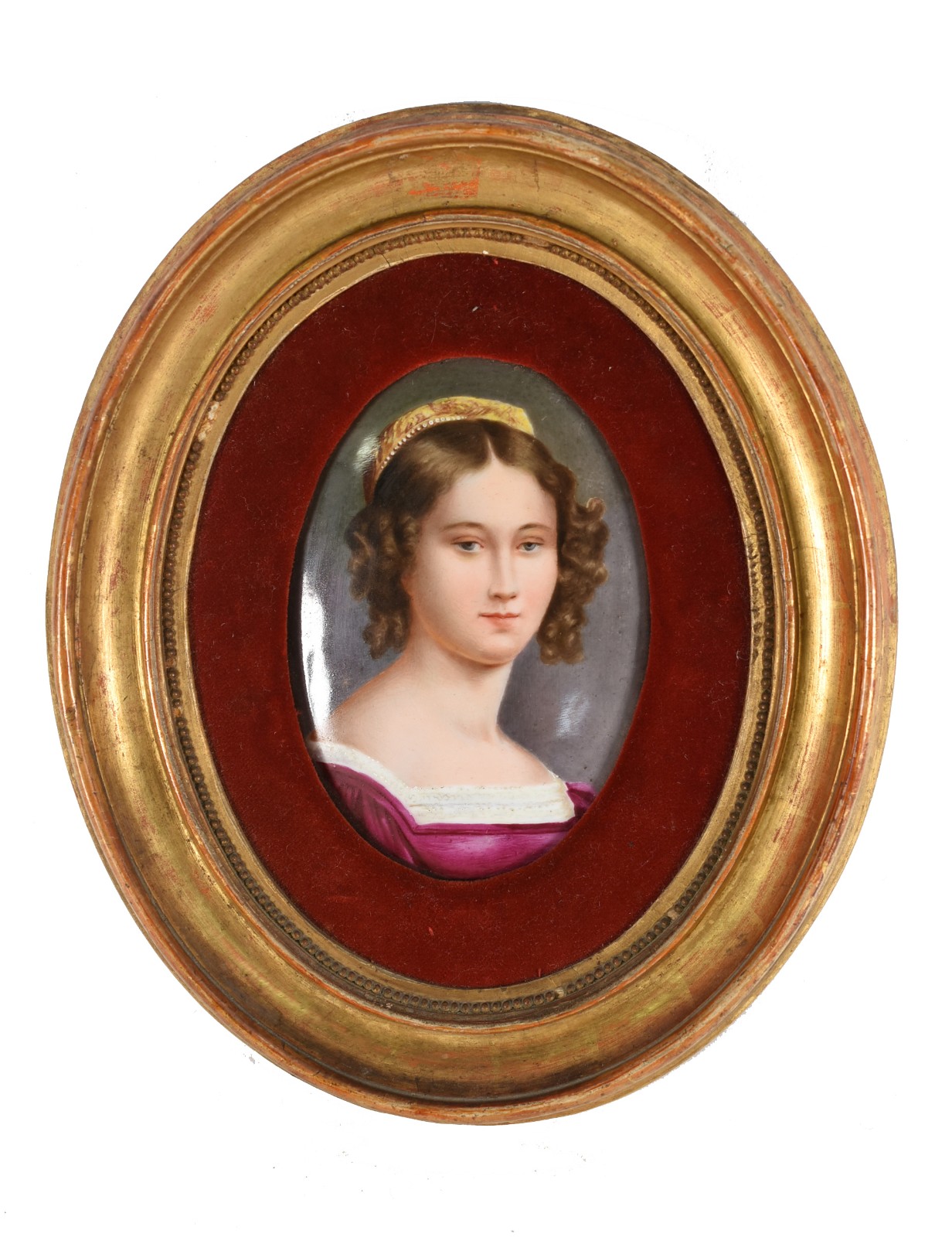 Placa de porcelana Alemã representando figura feminina. - foto 1 de 2