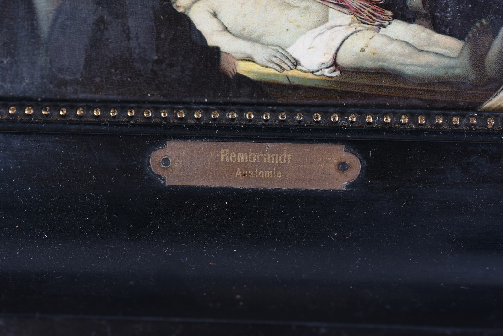 Pintura em cobre, replica de Rembrandt, "Anatomia". - foto 2 de 3