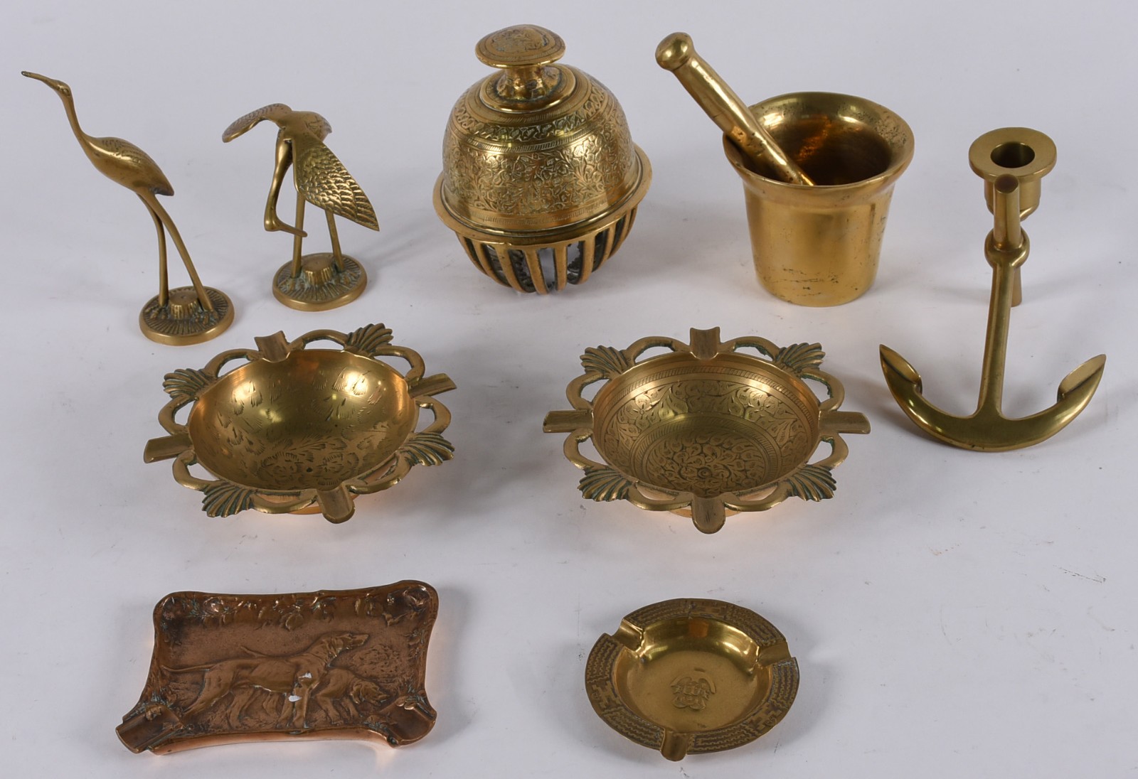 Diversas peças de metal dourado, sendo par de pássaros (altura do... - foto 2 de 8