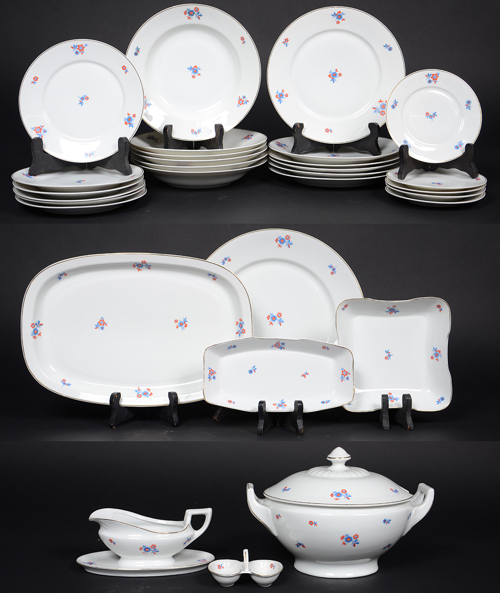 Aparelho de jantar de porcelana da Silésia, GIESCHE, marcadas no...