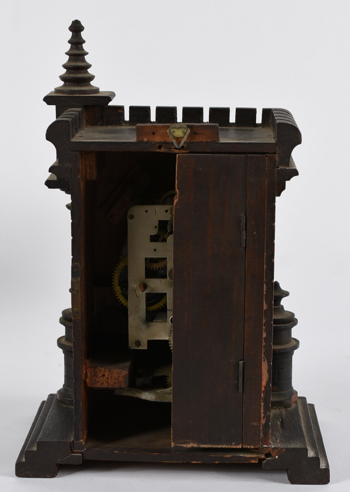 Relógio de mesa na forma de torre de madeira (faltando partes, sem... - foto 5 de 5