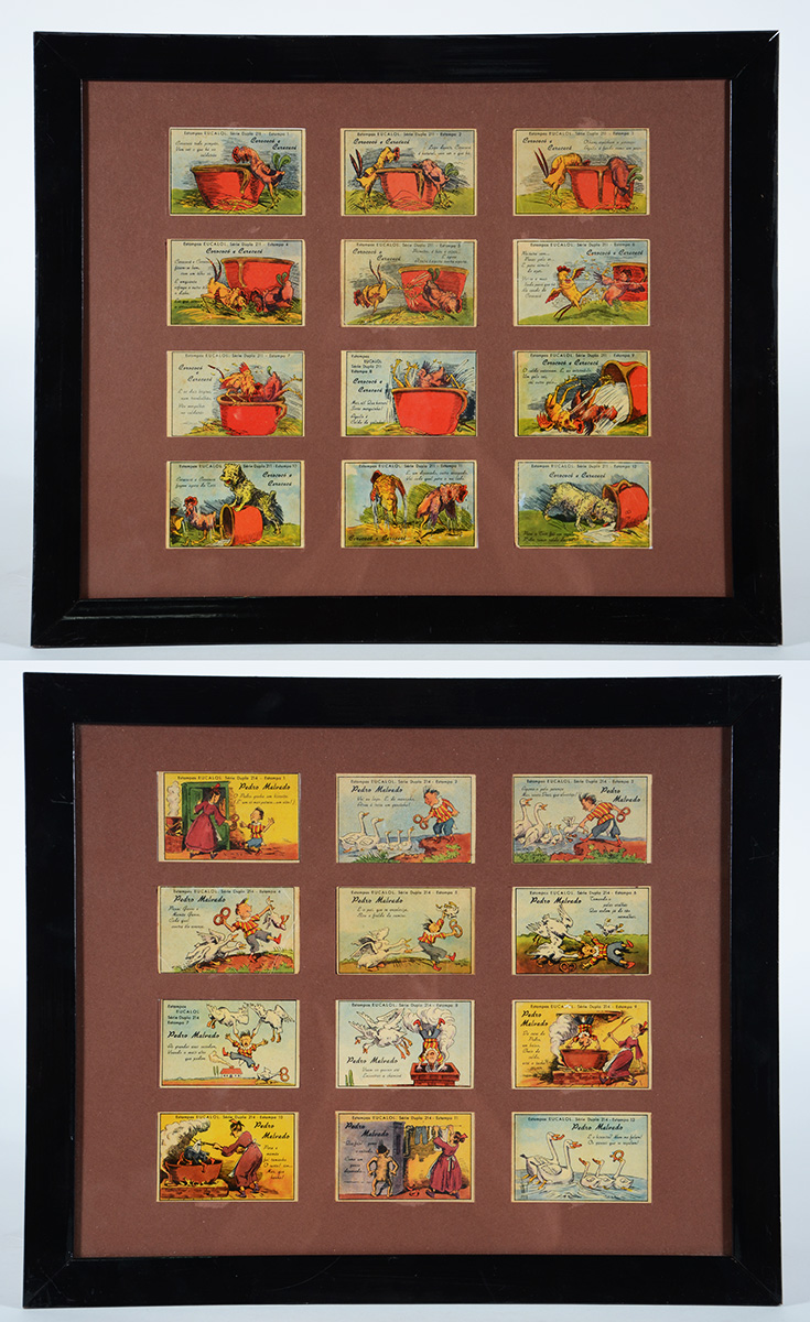 Dois quadros com estampas da Eucalol. Medida moldura 39 x 48 - foto 1 de 3