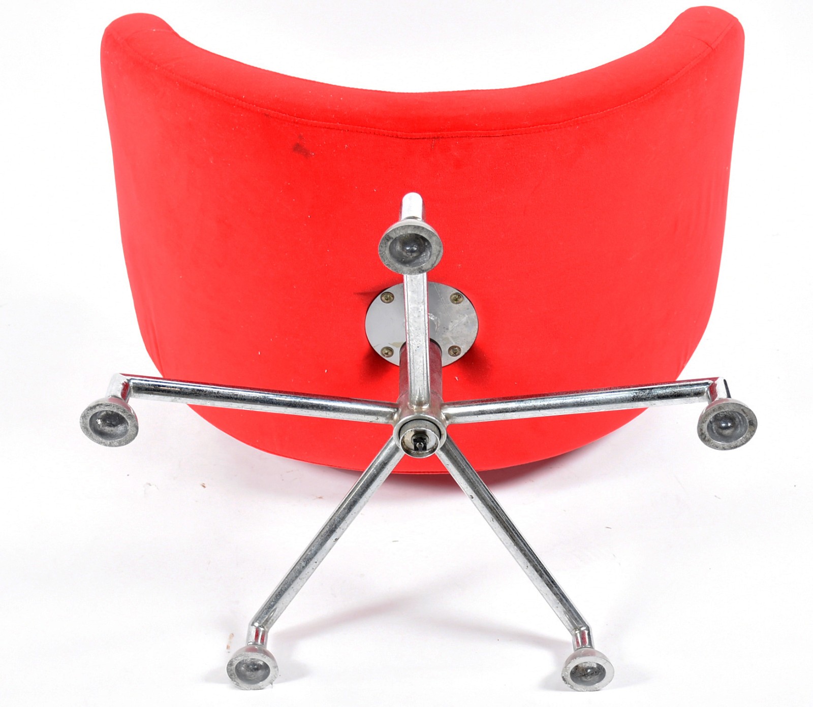 Par de modernas poltronas giratórias , base de metal prateado e... - foto 5 de 5