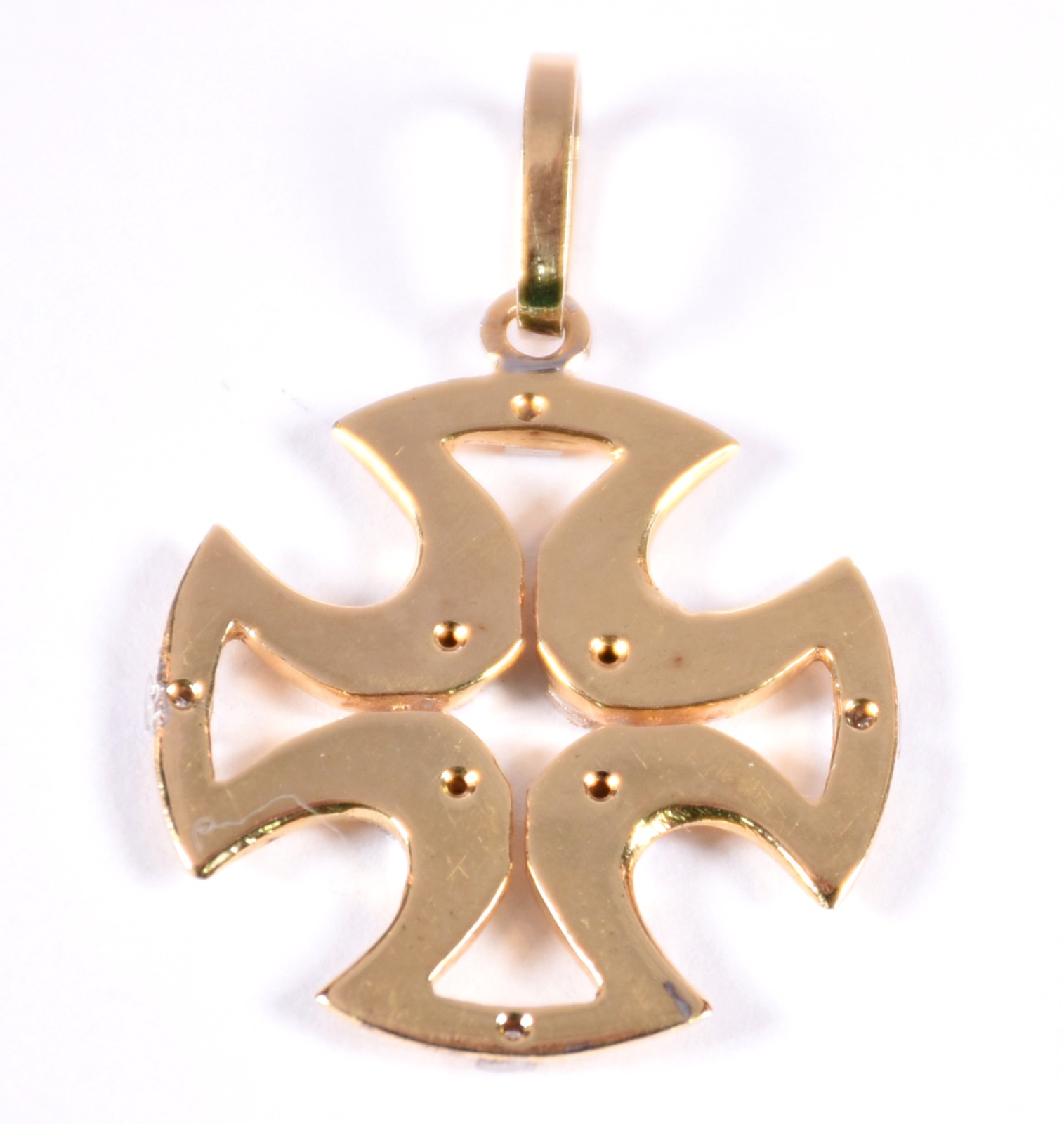 Pendente feitio cruz de ouro 18 k, com 8 brilhantes 8/8 (Por motivos... - foto 2 de 2