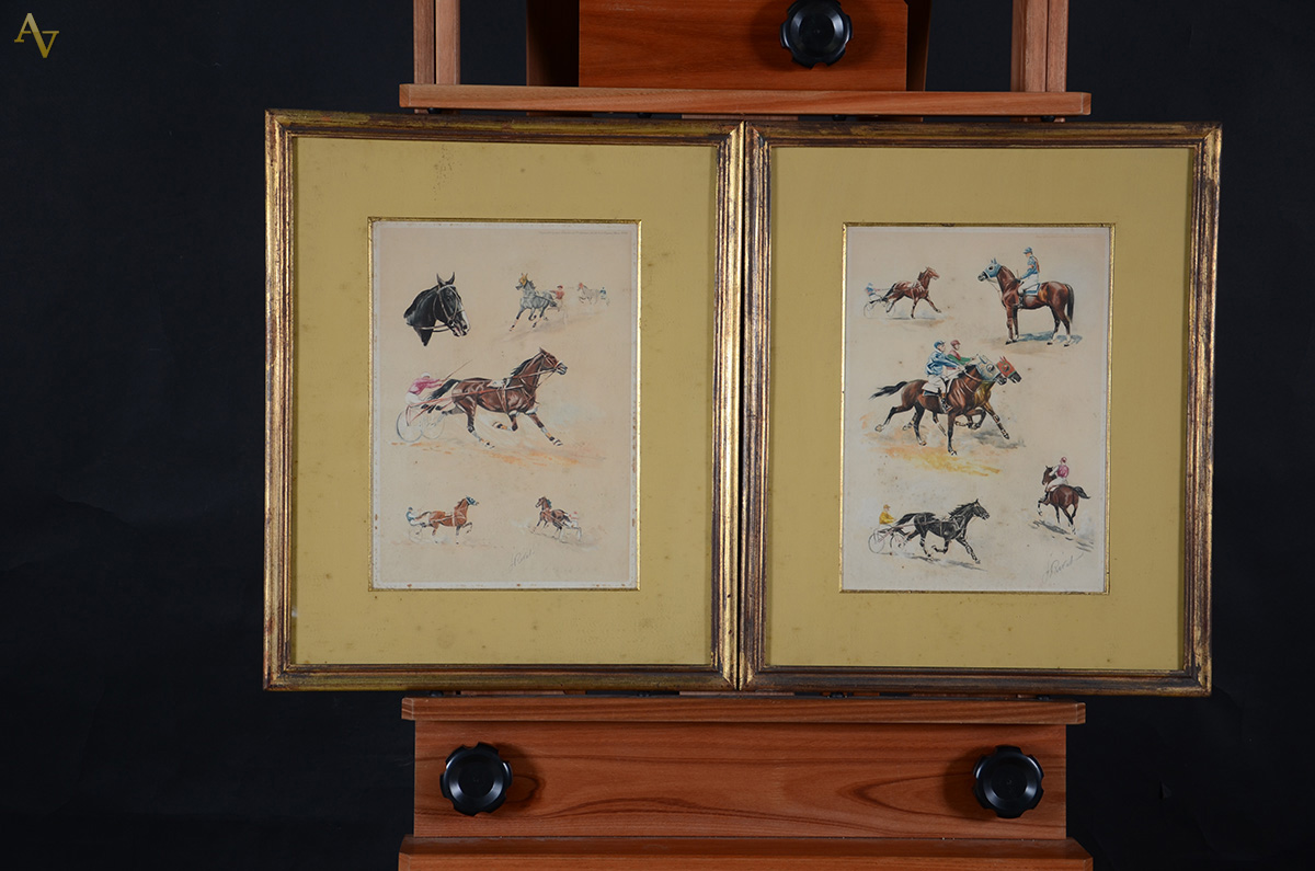 Par de gravuras - Cavalos - med. 36 x 26 - foto 2 de 2
