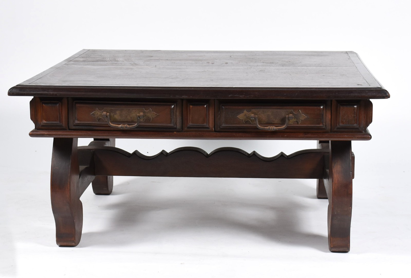 Mesa de centro de madeira nobre estilo colonial brasileiro com 2... - foto 2 de 5