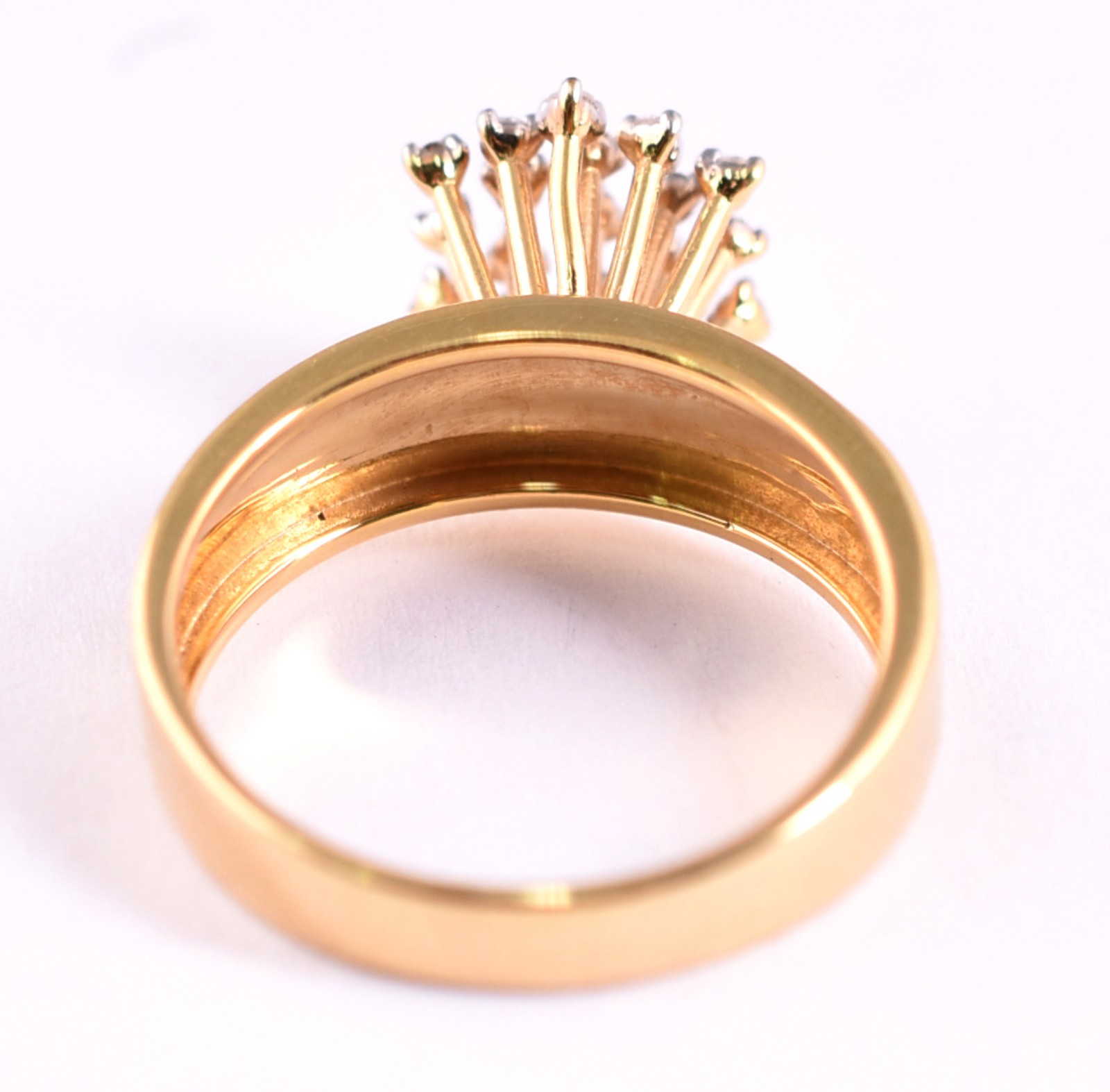 Anel feitio chuveiro em ouro amarelo 18 k, contrastado, com 19... - foto 3 de 5