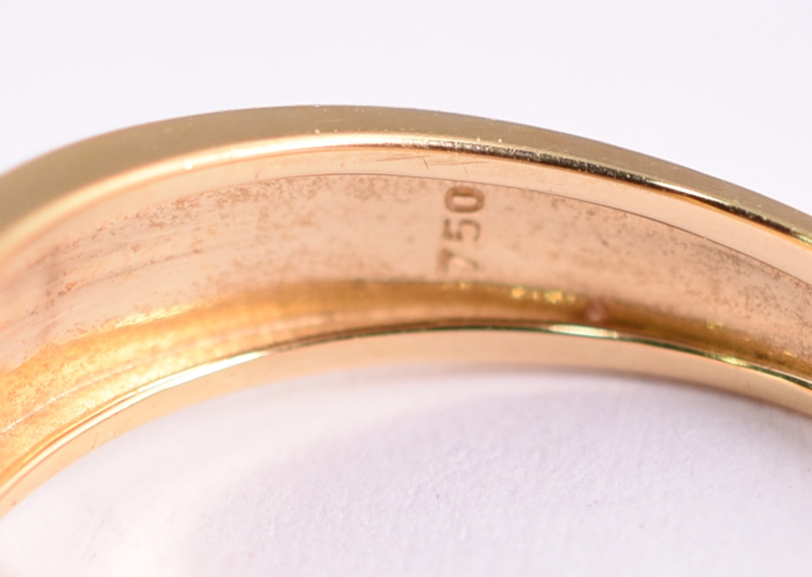 Anel feitio chuveiro em ouro amarelo 18 k, contrastado, com 19... - foto 4 de 5