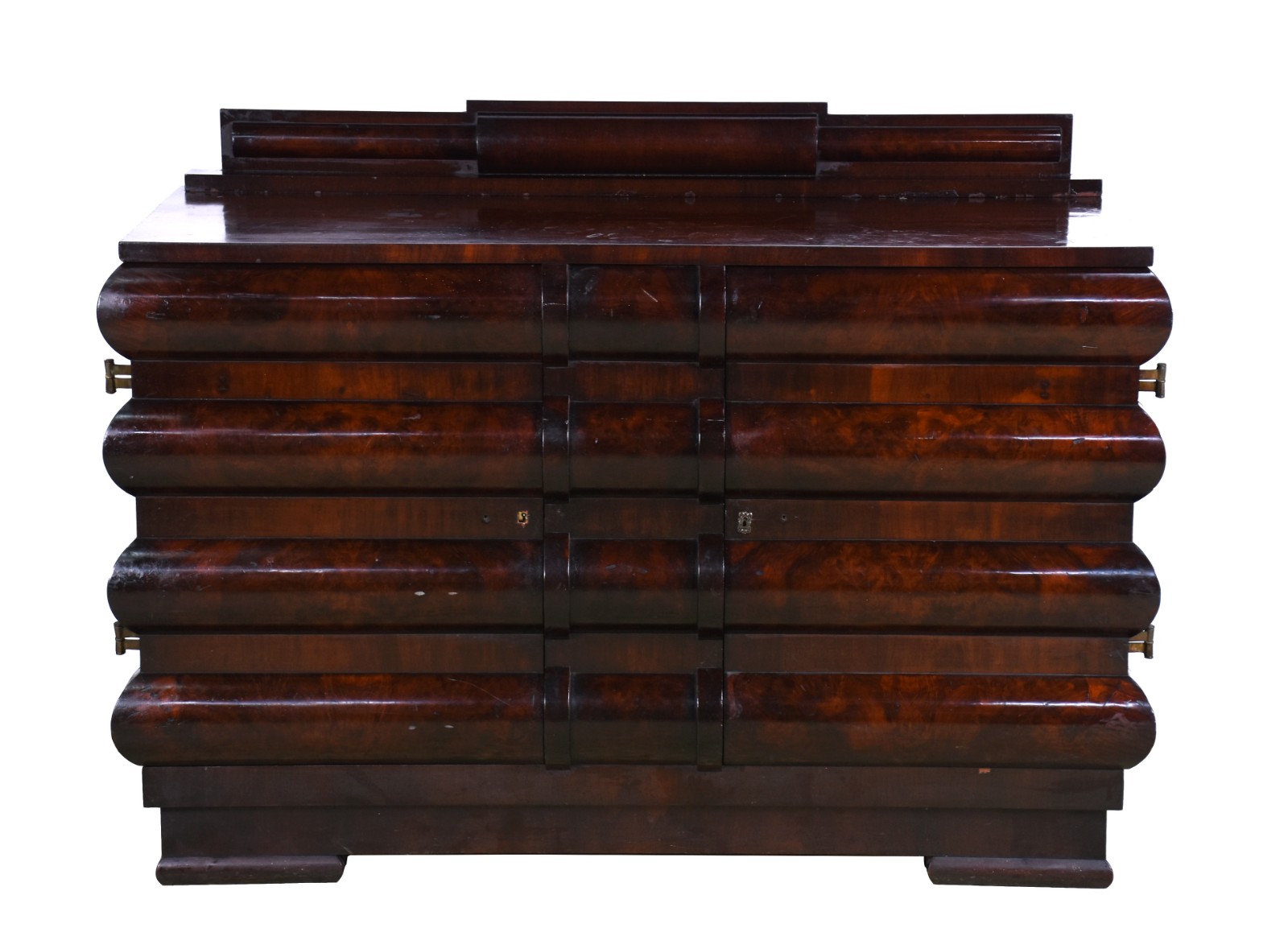 Buffet de madeira nobre, Art Deco, frente e laterais trabalhadas com... - foto 2 de 9