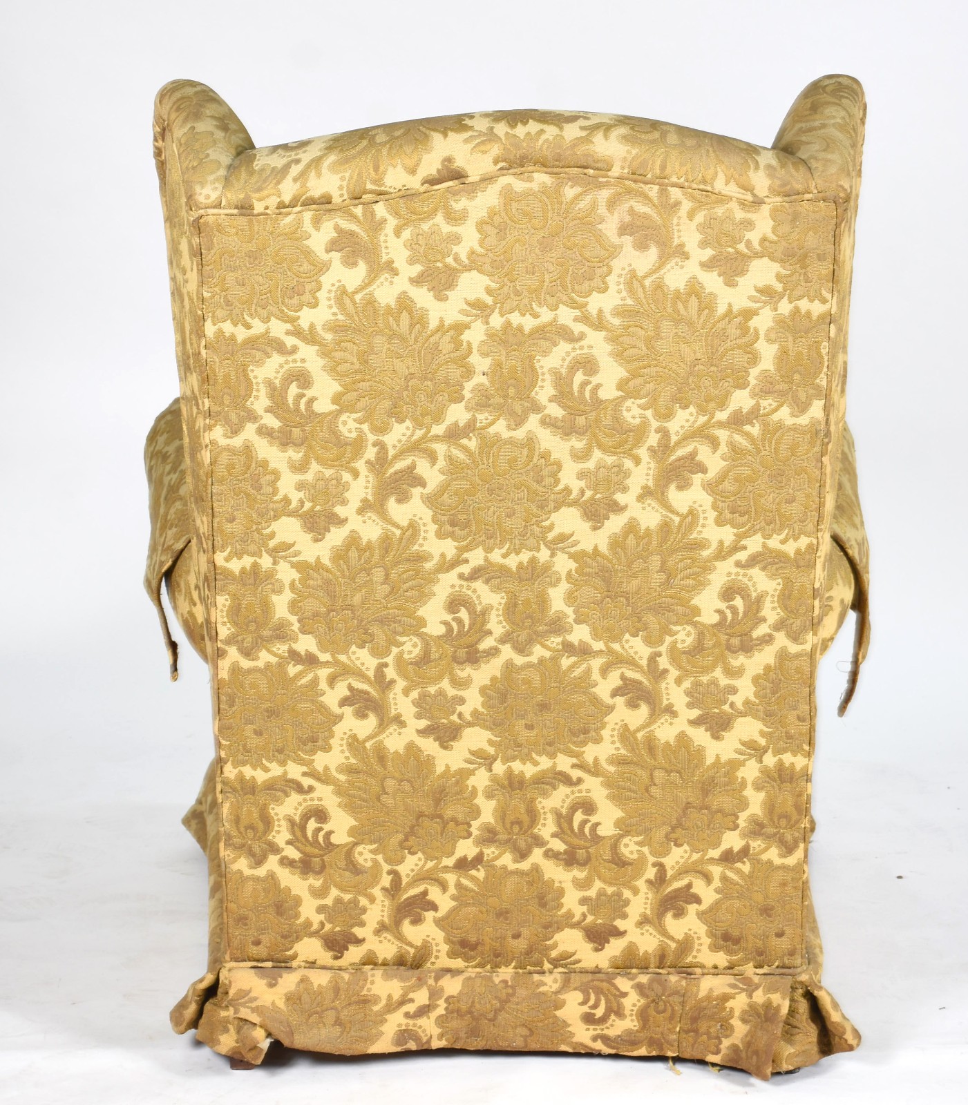 Bergere estofada e forrada com tecido floral na cor mostarda (tecido... - foto 3 de 3
