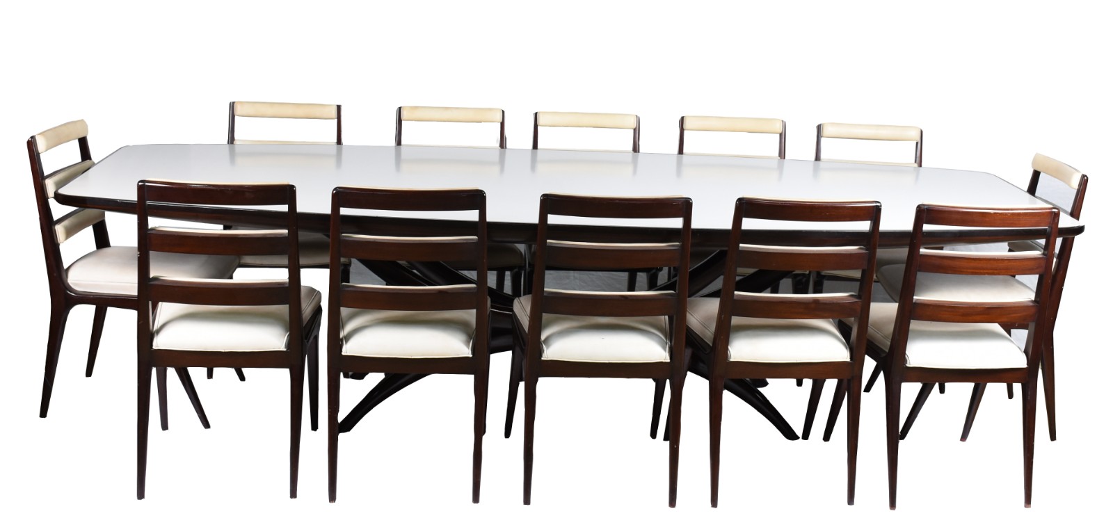 Mesa de jantar de madeira nobre, tampo inteiriço de madeira e formica... - foto 1 de 8
