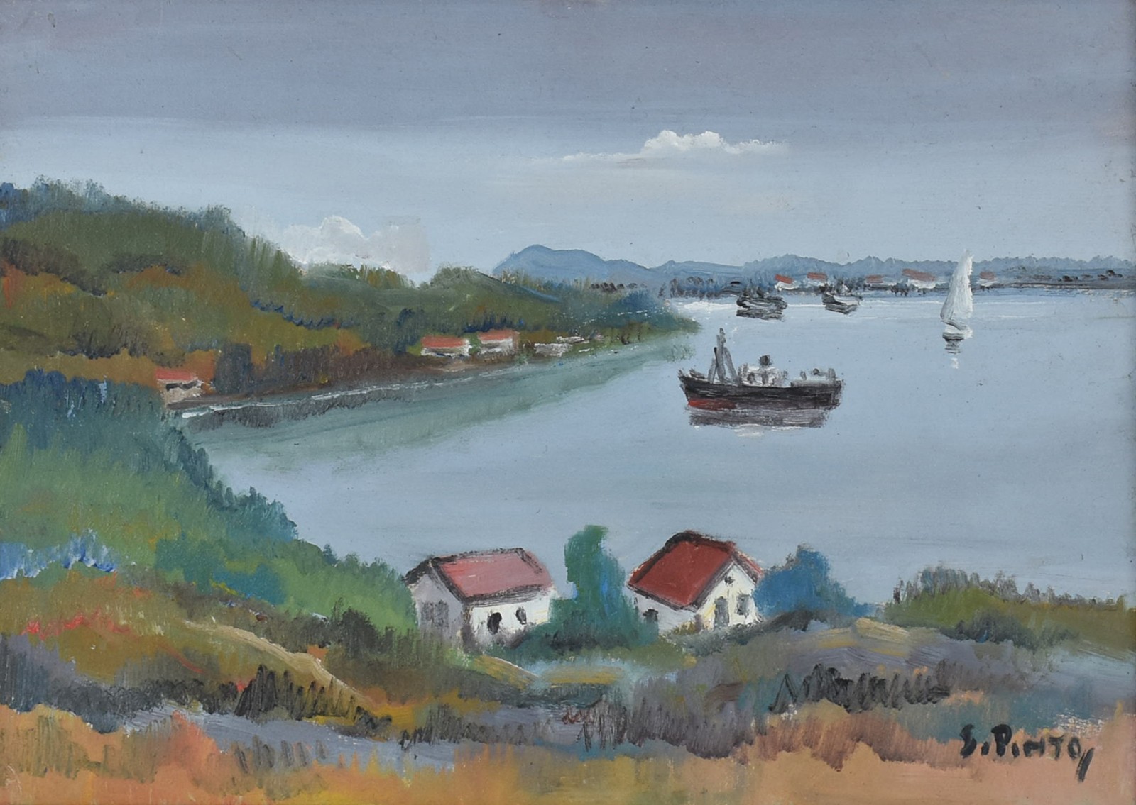 Sylvio Pinto (1918-1997), Ponta da Areia. - foto 1 de 4