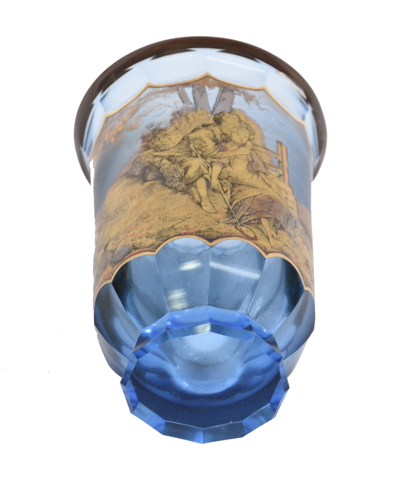 Vaso em cristal com cena galante, detalhes dourados. - foto 5 de 5