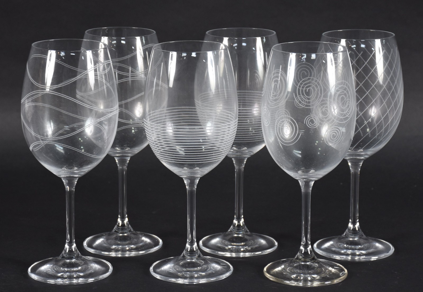 Seis cálices de cristal para vinho tinto, 430 ml. - foto 1 de 3