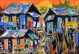 MOISÉS, Favela de Copa - Acrílico sobre tela, datado 2014, sem moldura.