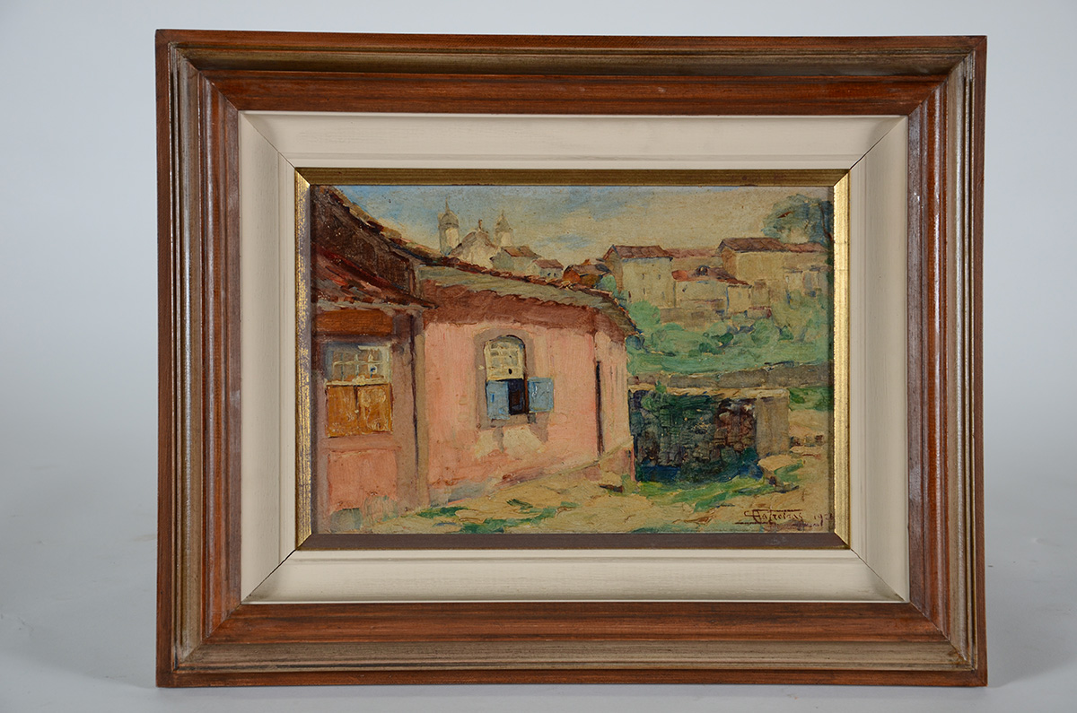 EDGAR PARREIRAS (1885 / 1964) - Casario, datado 1926 - osm - 22 x 33