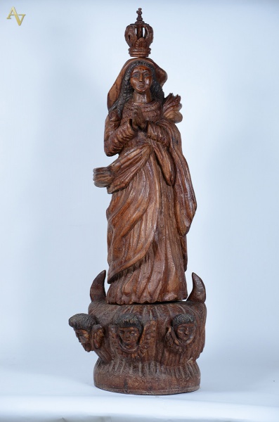 NOSSA SENHORA DA CONCEIÇÃO - Grande imagem de madeira nobre...