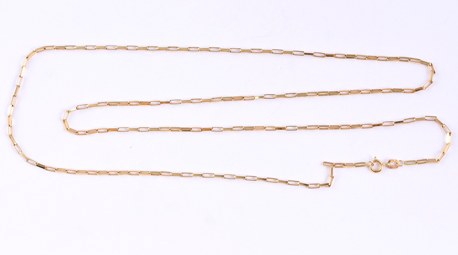 Cordão em ouro 18 k , laminado, com elos chatos vazados (Por questão... - foto 1 de 4