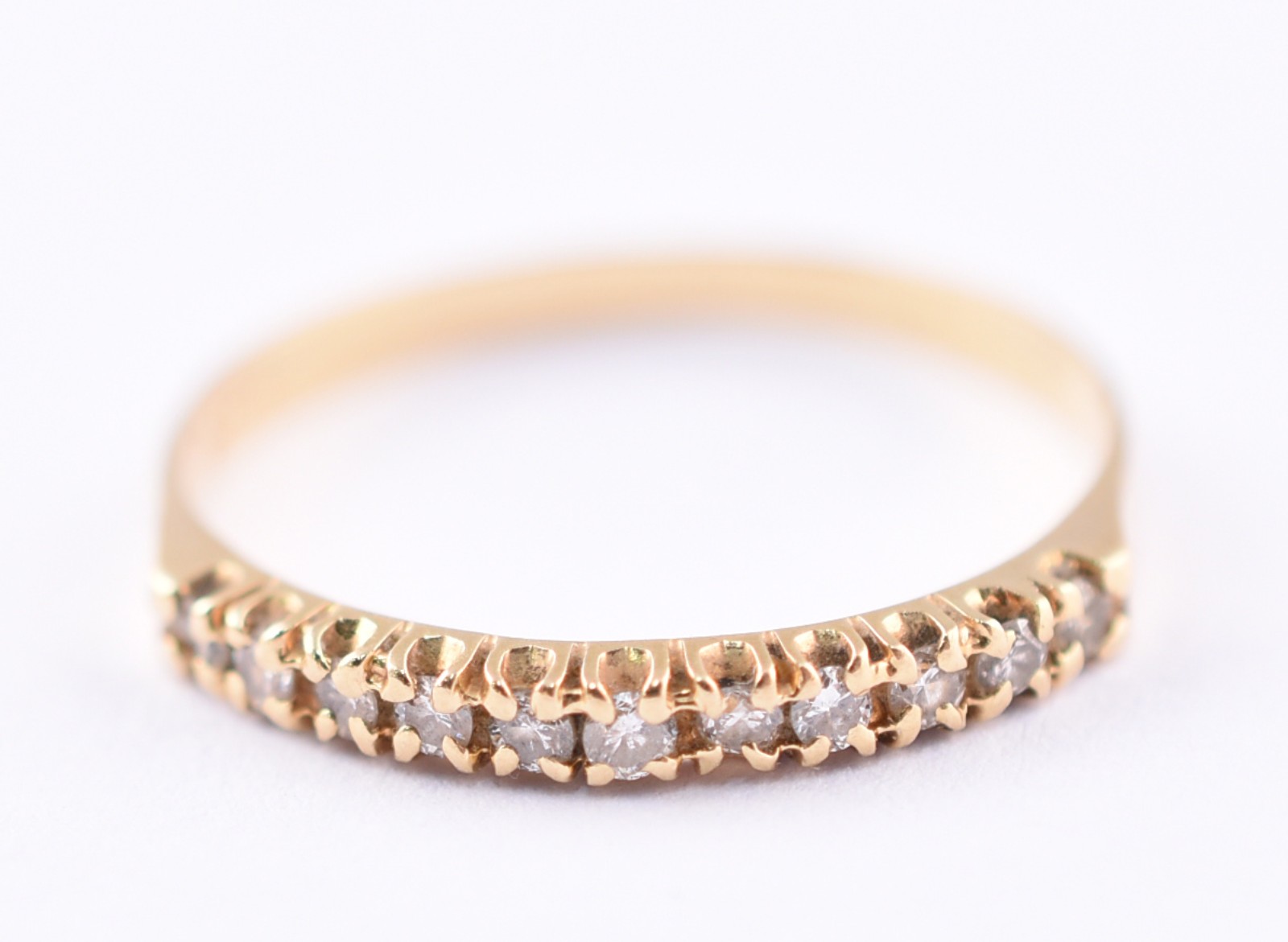 Anel de ouro 18 k contrastado 750 e 12 brilhantes, aro 18 (Por... - foto 1 de 4
