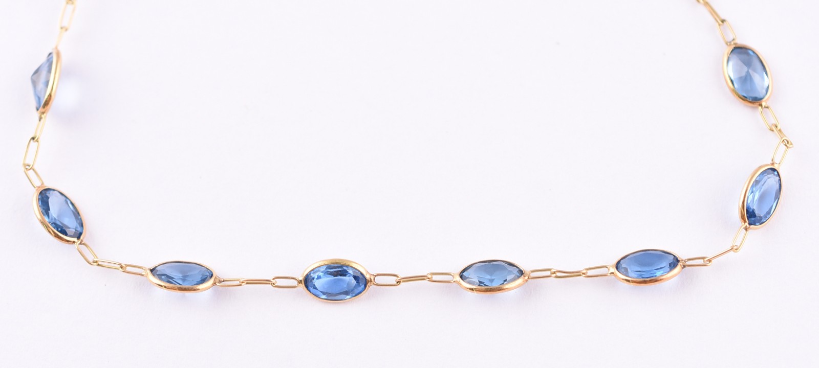 Pulseira de ouro 18 k com pedras azuis (Por motivos de seguranças as... - foto 2 de 4