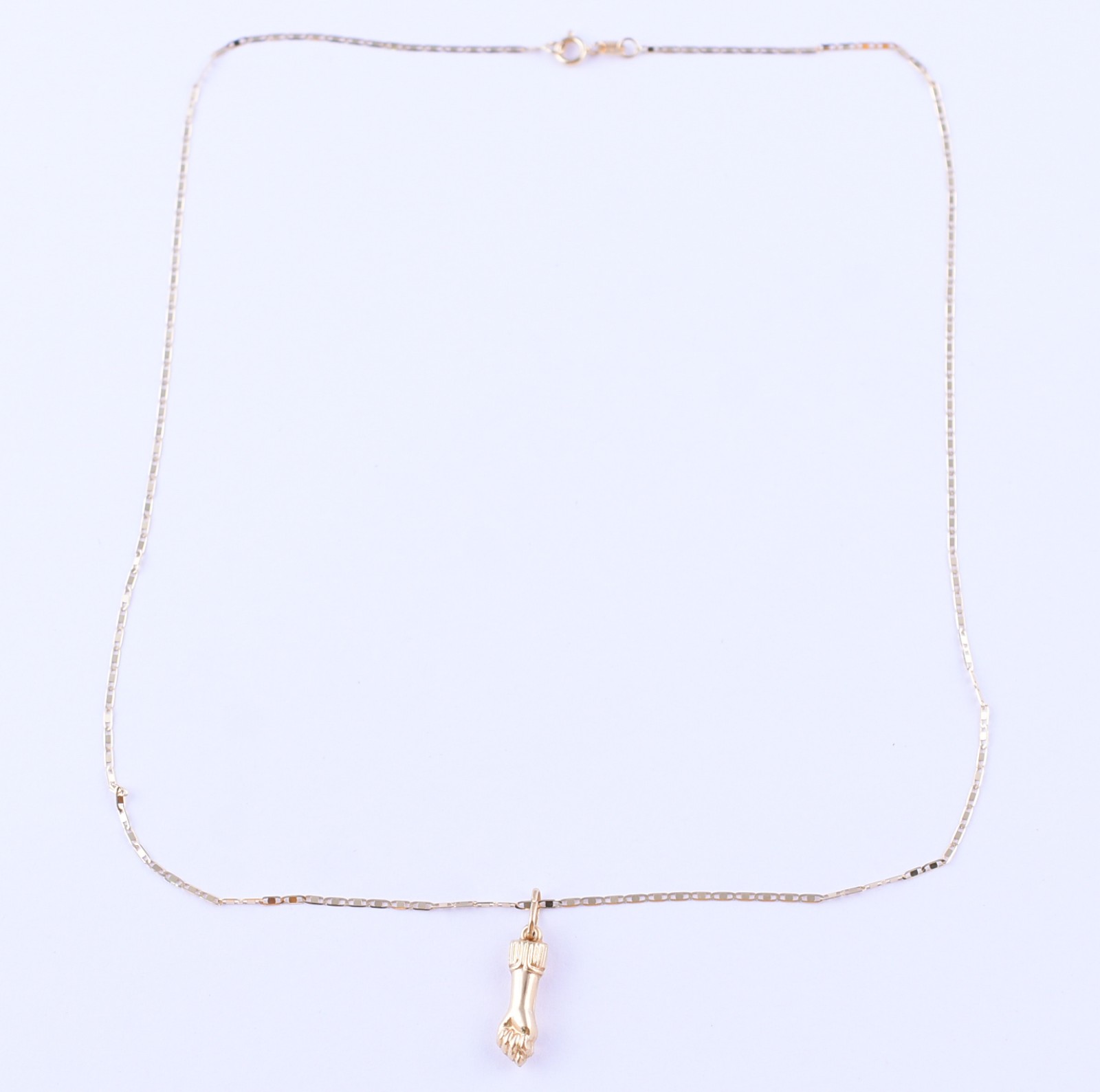 Gargantilha de ouro 18 k contraste 750 e pingente feitio figa (Por... - foto 1 de 5