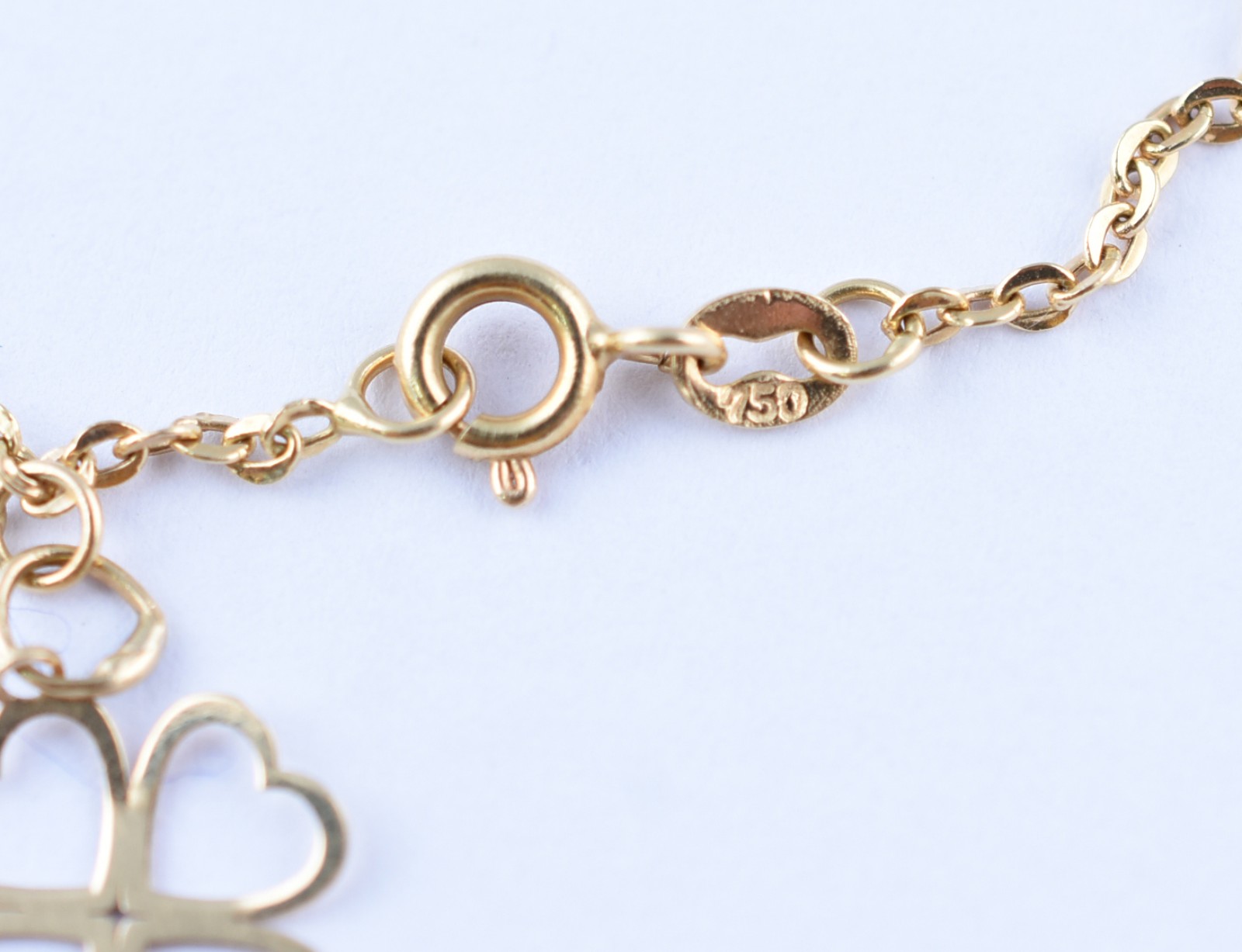 Pulseira de ouro 18 k com pingente feitio trevo (Por motivos de... - foto 4 de 4