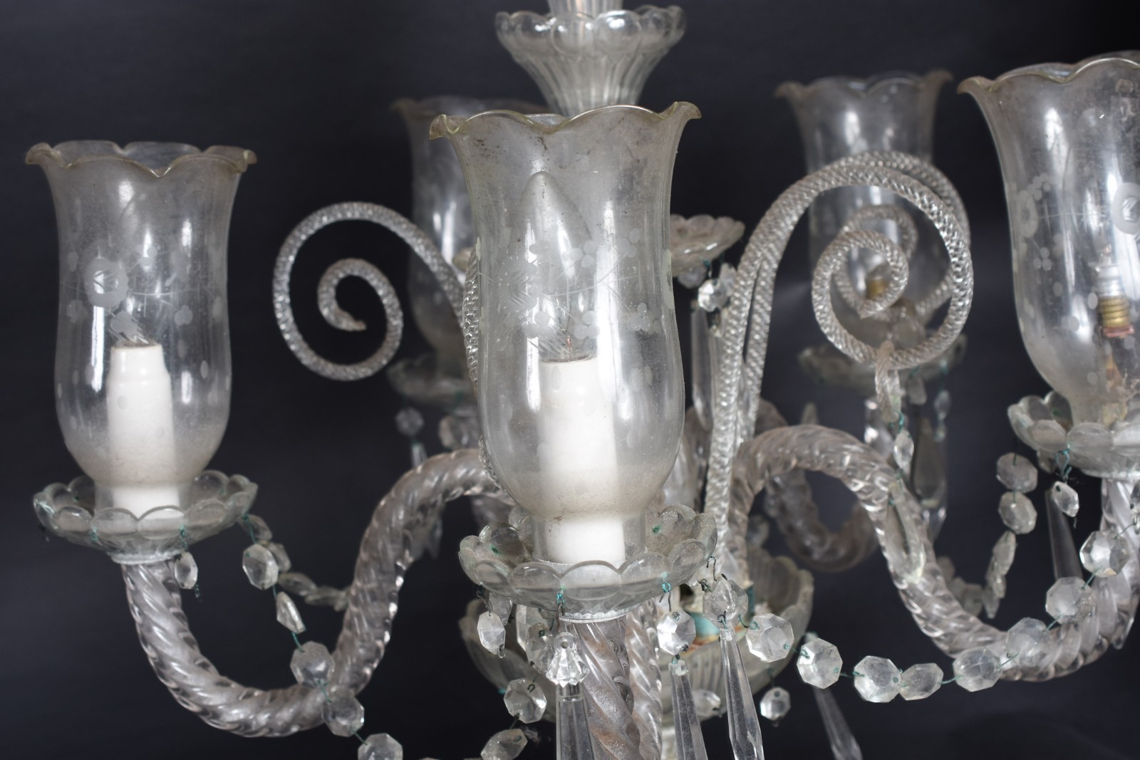 Lustre de cristal para 5 luzes. - foto 2 de 3
