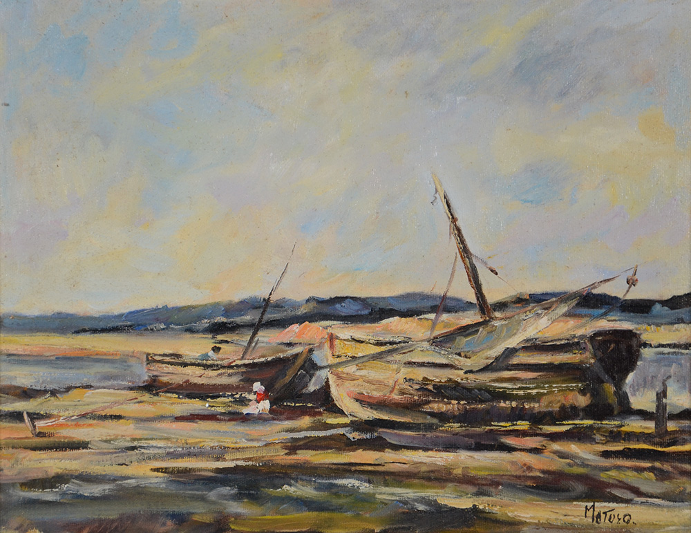 CELSO MATOSO - Barcos na praia - ost - 27 x 35. - foto 1 de 2