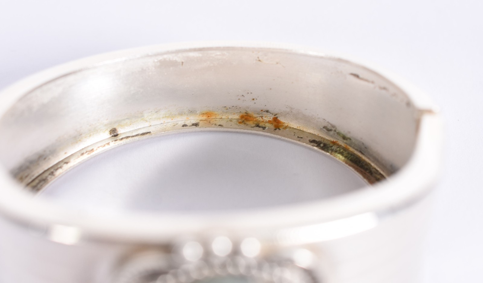 Pulseira com banho de prata, com pedra turquesa. - foto 3 de 5