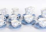 Aparelho para chá e café de porcelana Tailandes... - Aparelho para chá e café de porcelana Tailandesa composto de: 6 xícaras para chá com pires, 8 xícaras para café com pires.Total 14 peças