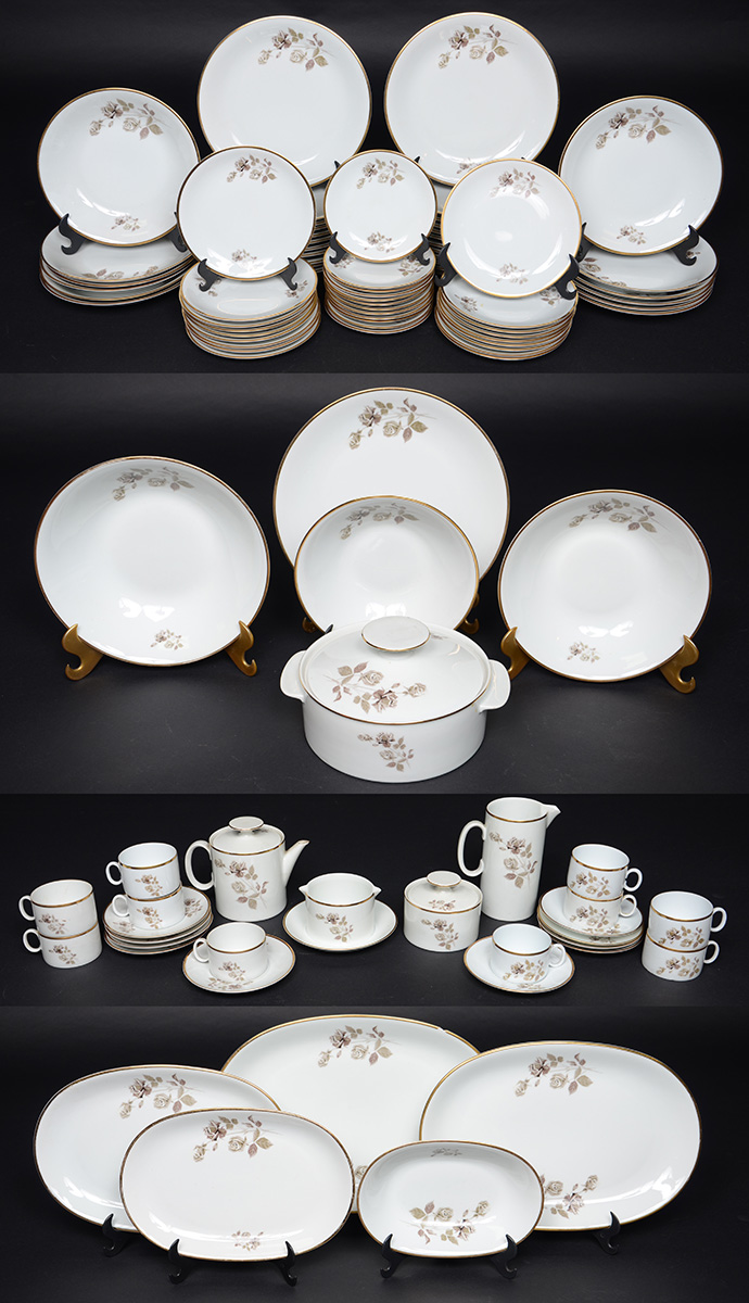 Aparelho de chá e jantar de porcelana Renner, sendo 23 pratos rasos... - foto 1 de 3
