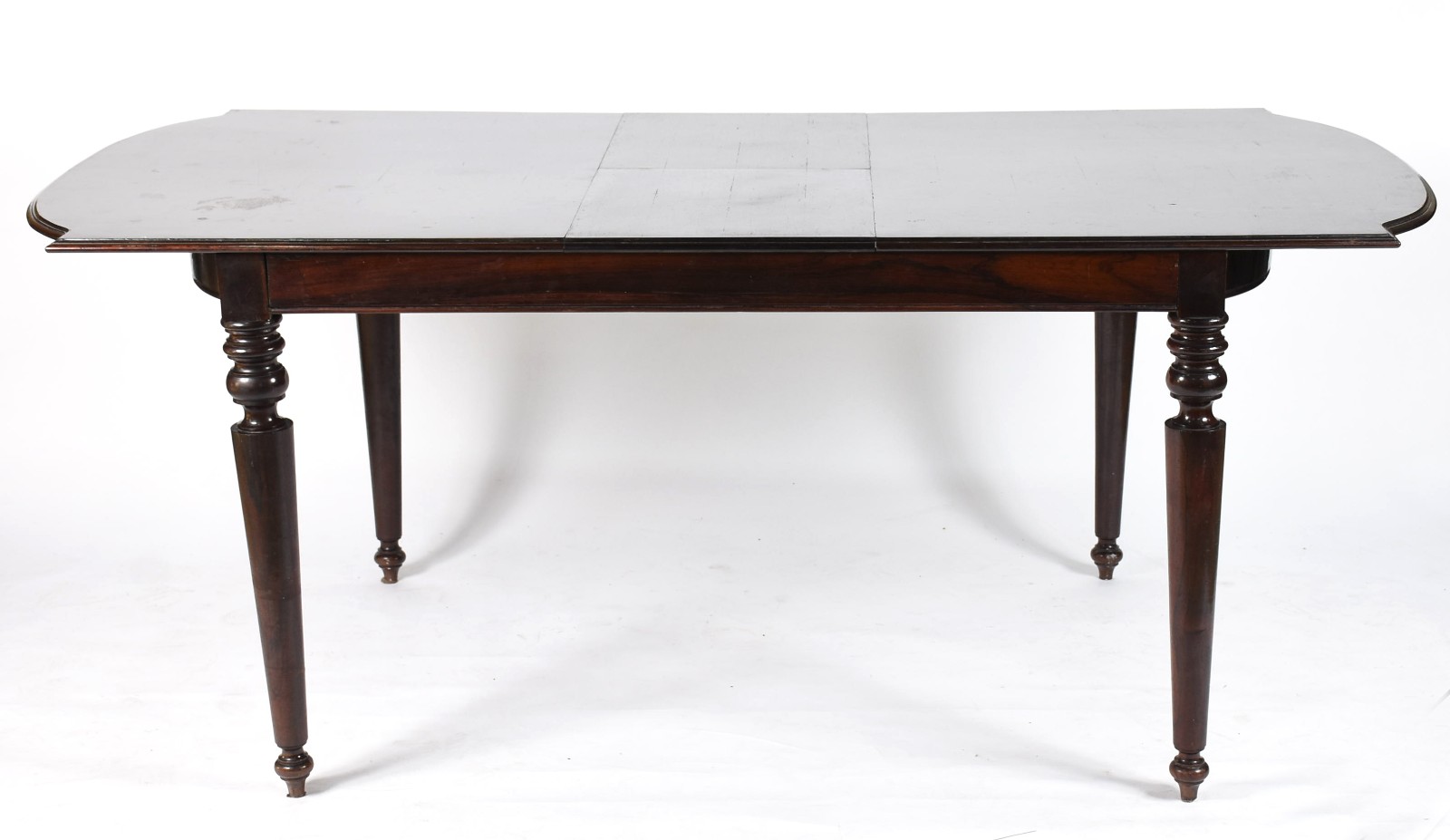 Mesa de jantar de madeira nobre, quatro pernas cilíndricas com... - foto 1 de 6