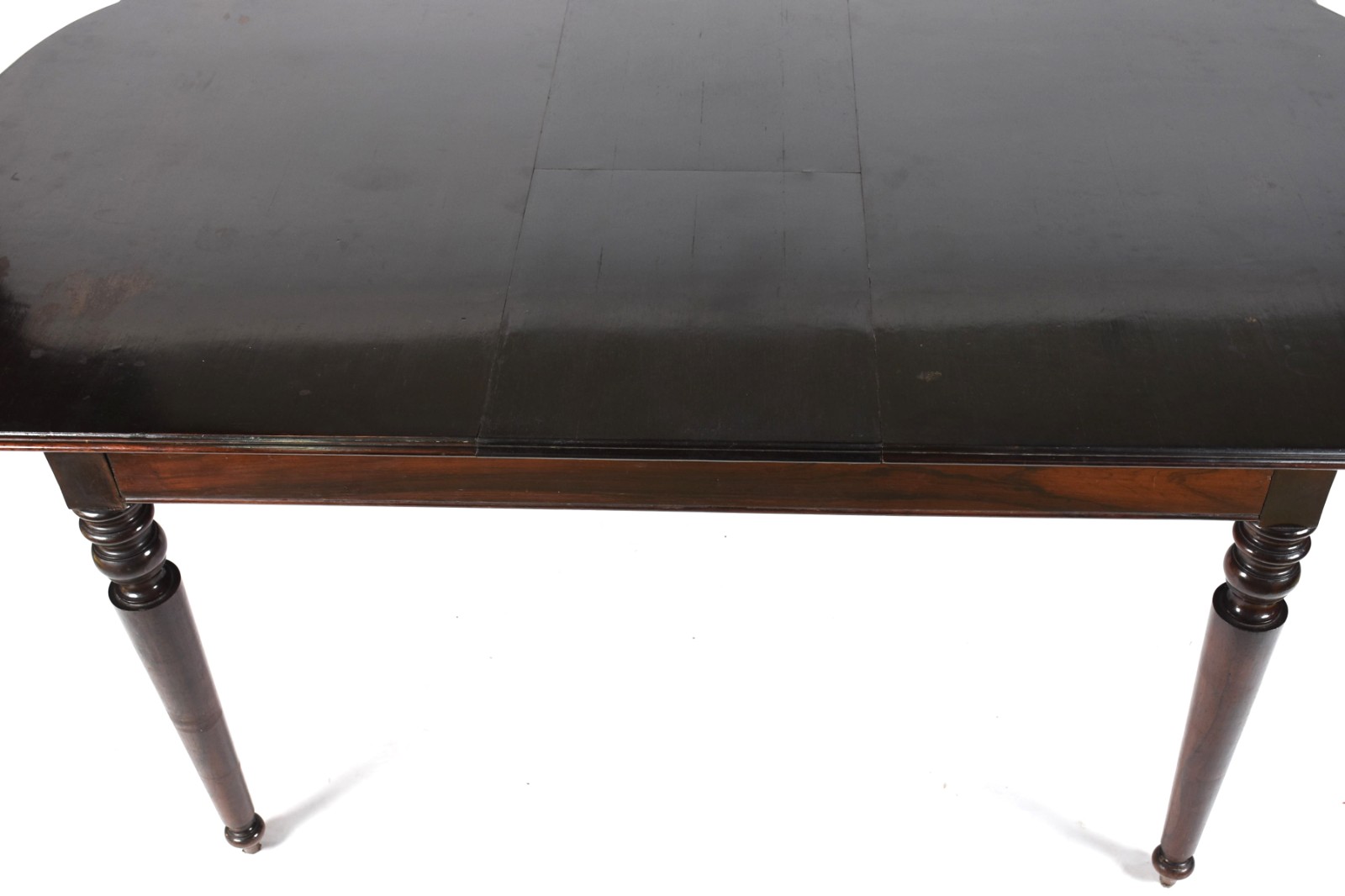 Mesa de jantar de madeira nobre, quatro pernas cilíndricas com... - foto 2 de 6