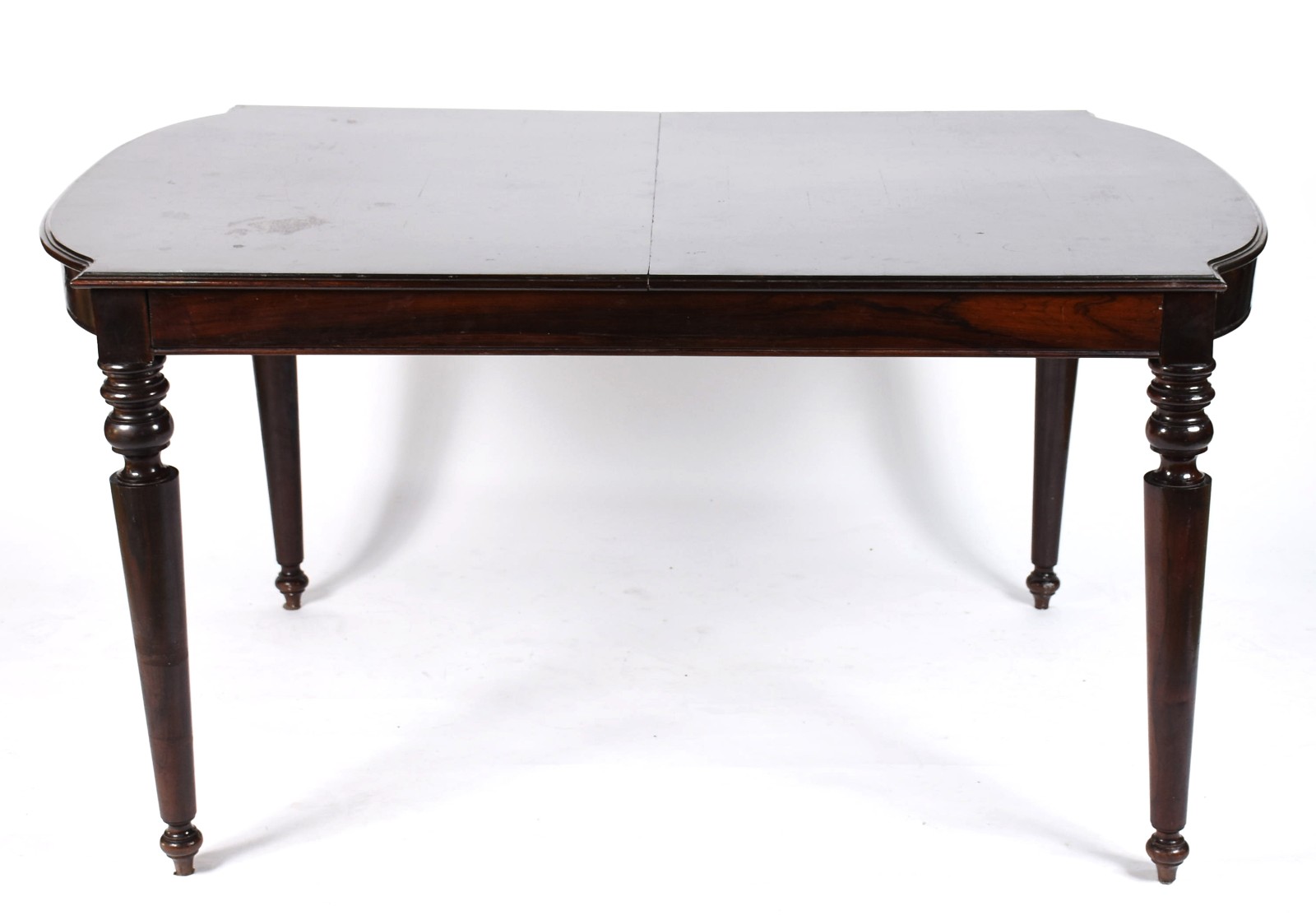 Mesa de jantar de madeira nobre, quatro pernas cilíndricas com... - foto 4 de 6