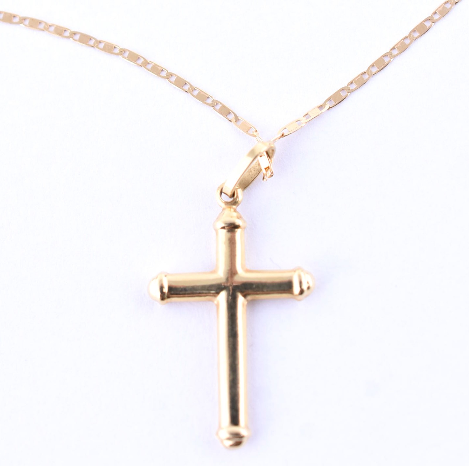 Gargantilha de ouro 18 k, contraste 750 feitio lamina e crucifixo... - foto 4 de 5