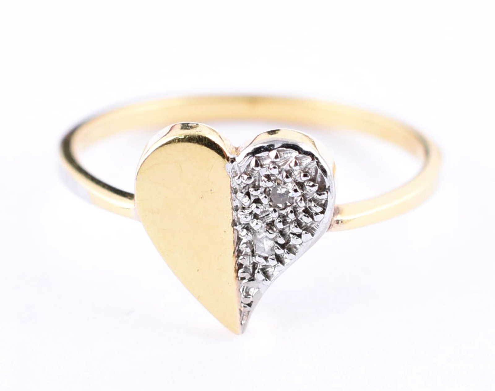 Anel de ouro 18 k , contraste 750 com brilhante, aro 17 (Por motivos... - foto 1 de 3