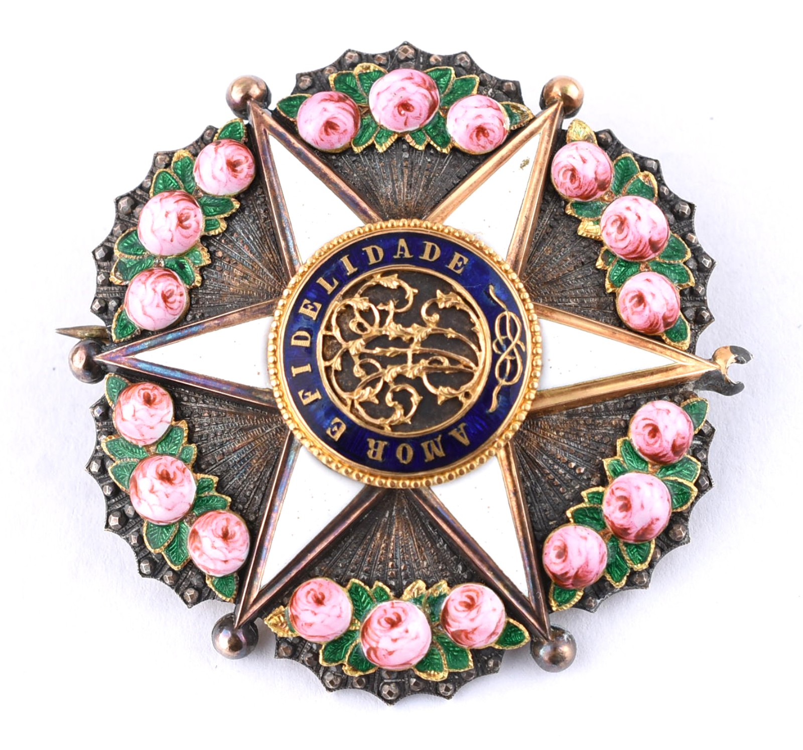 Dom Pedro I - Comenda da Imperial Ordem da Rosa em prata dourada e... - foto 1 de 3