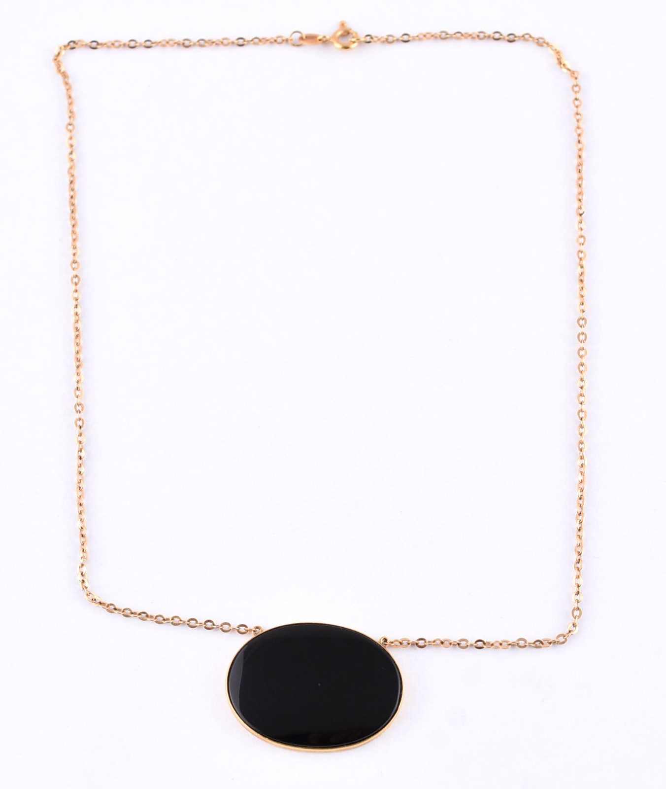 Colar de ouro 18 k com pingente com pedra preta (Por motivos de... - foto 3 de 4