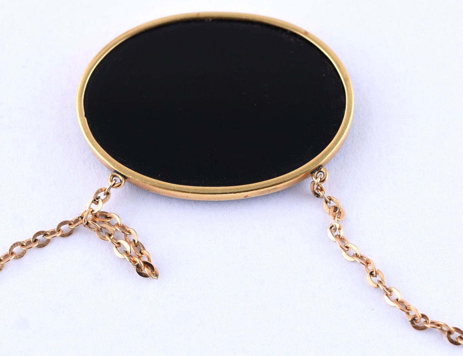 Colar de ouro 18 k com pingente com pedra preta (Por motivos de... - foto 4 de 4