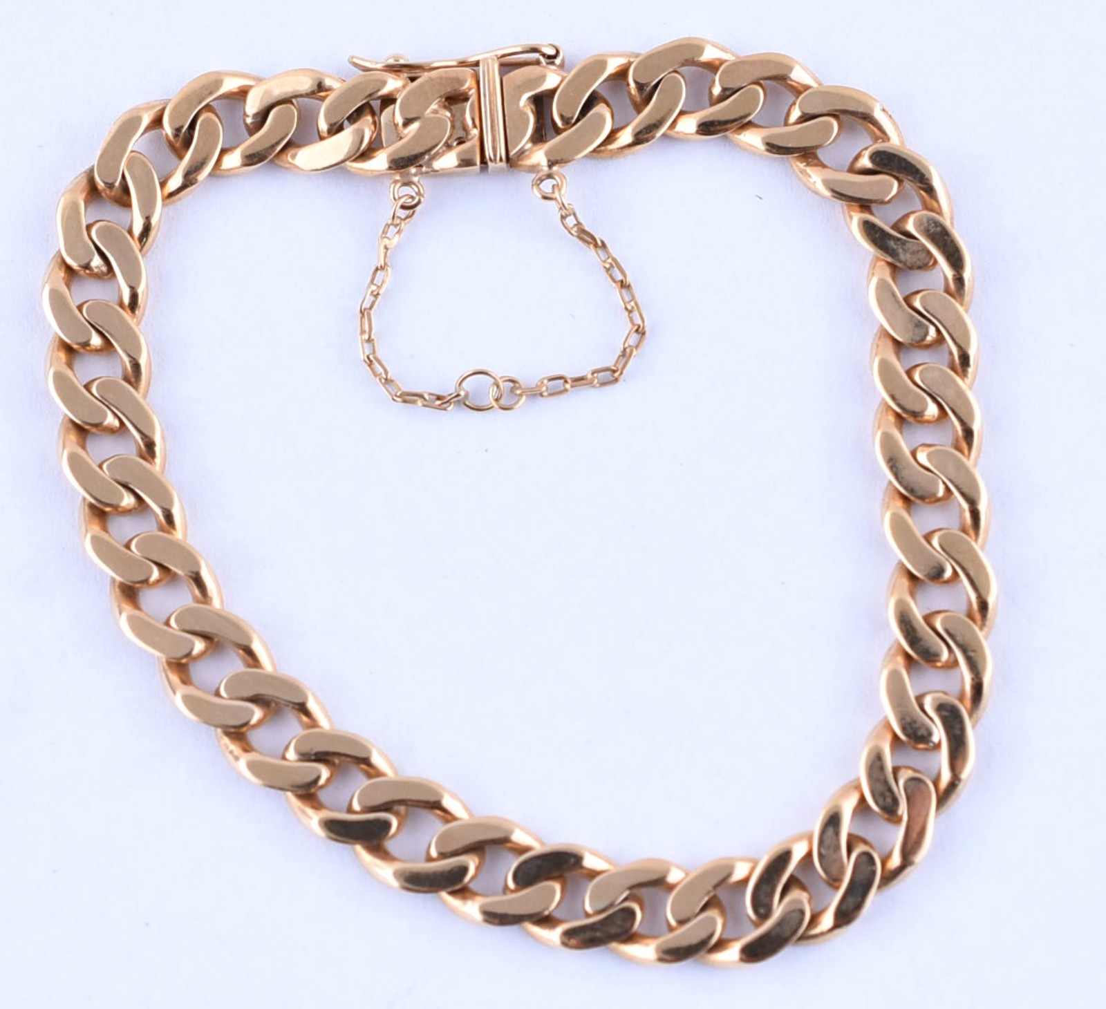 Pulseira de ouro 18 k feitio "elos batidos", parte interna dos elos... - foto 1 de 3