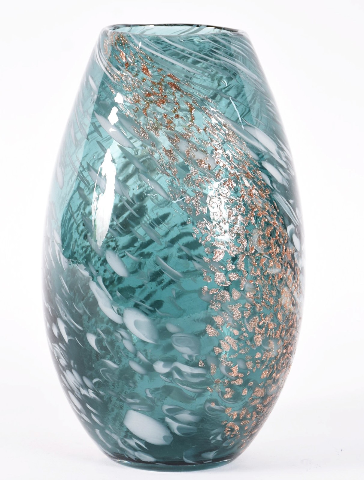 Vaso de vidro decorativo com pó de ouro. - foto 1 de 3