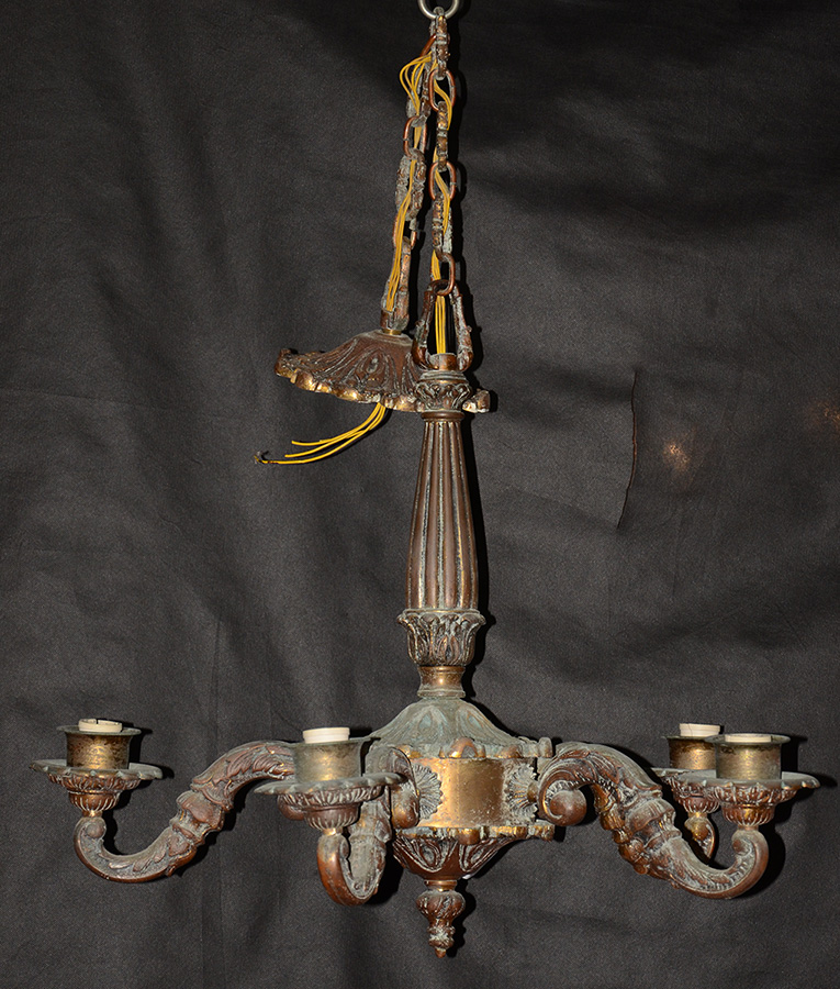Lustre de metal para 5 luzes