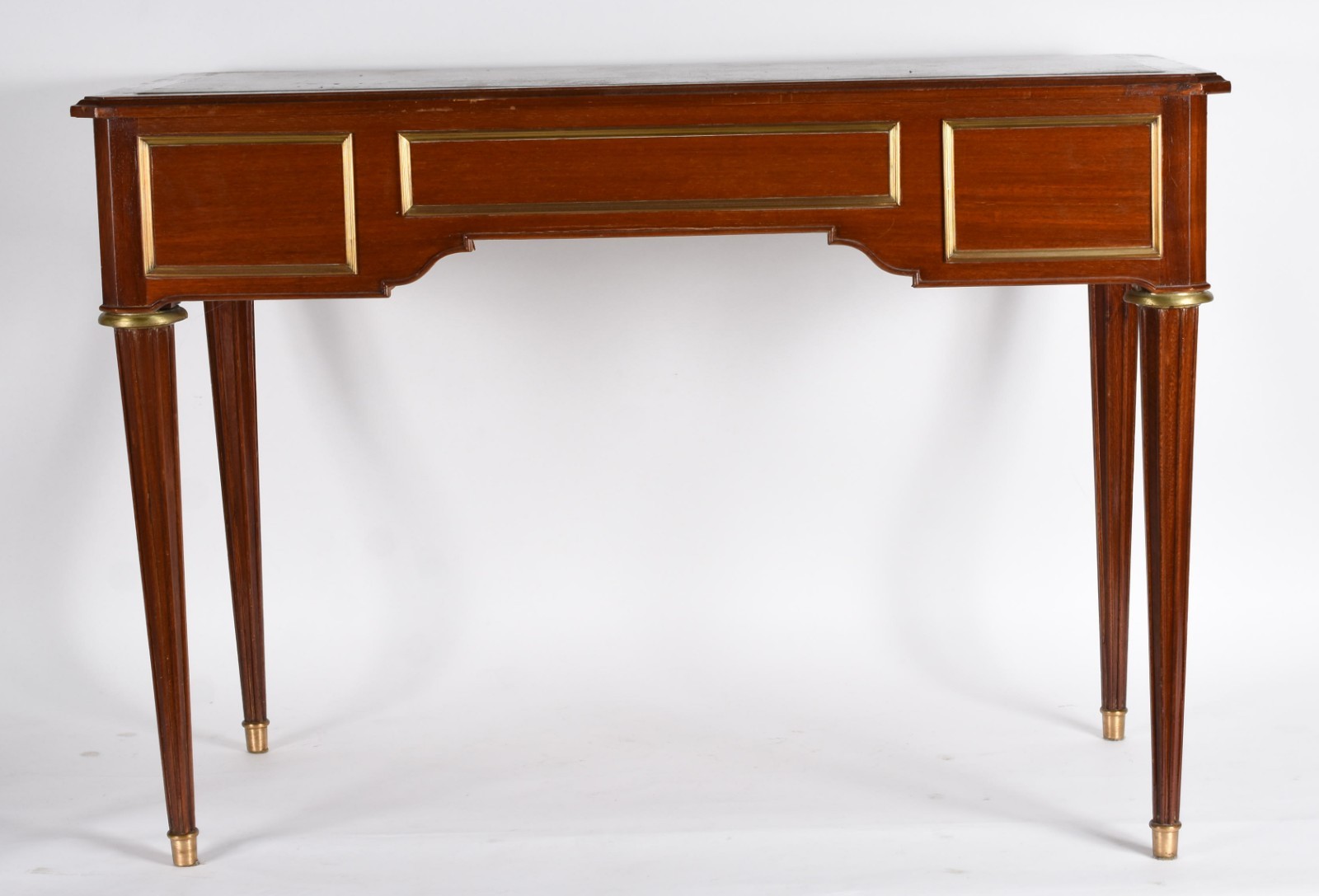 Mesa de escritório de madeira nobre com 3 gavetas, estilo ingles. - foto 4 de 6